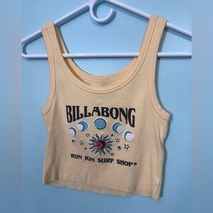 Billabong Cream Graphic Crop Tank